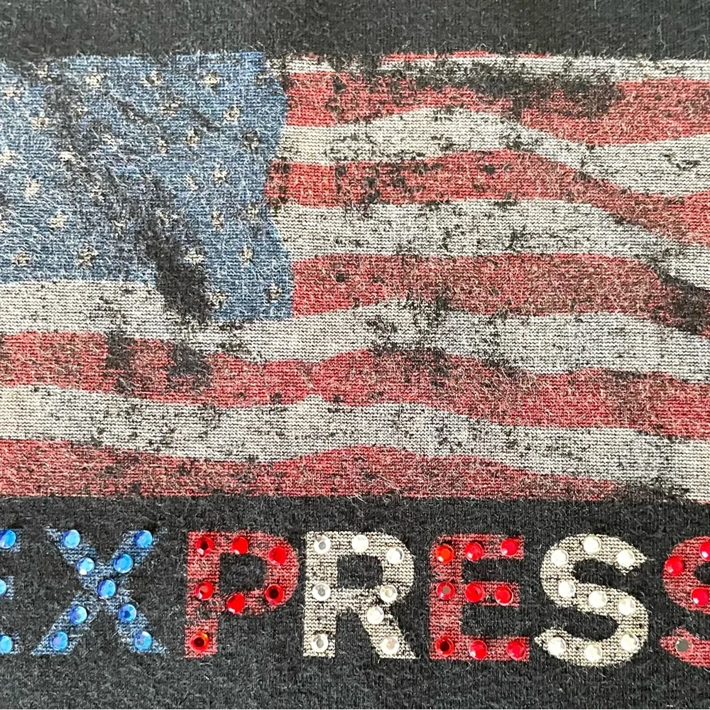 Vintage express black sleeveless shirt with the American flag - Picture 2 of 6